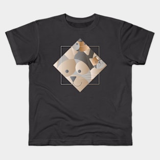 Cat | Geometric and Abstracted Kids T-Shirt